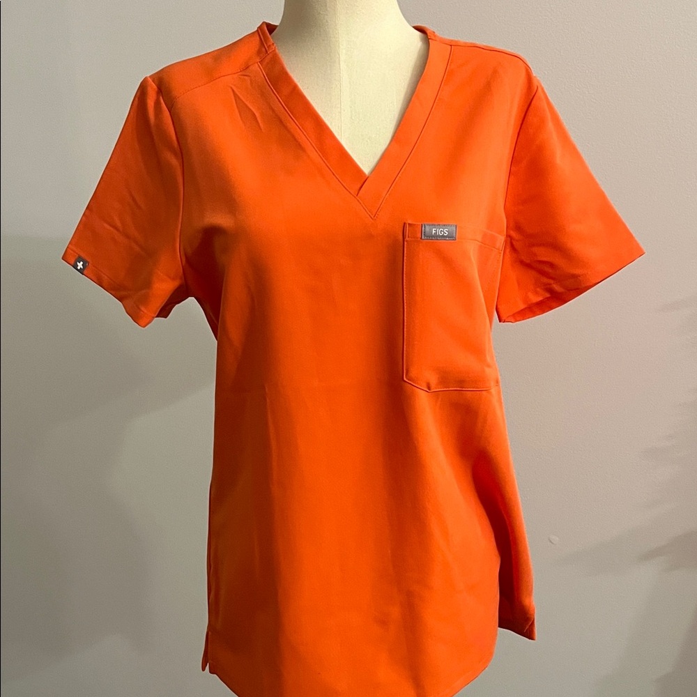 Figs sunset Orange Women's Catarina scrub top Xs, like new